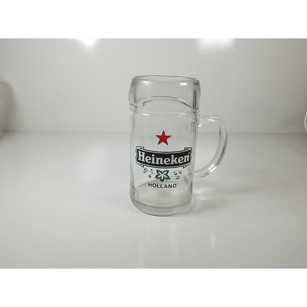 Heineken Holland Beer Stein Mug Large Glass Dimpled Barware 1L Heavy New Vintage